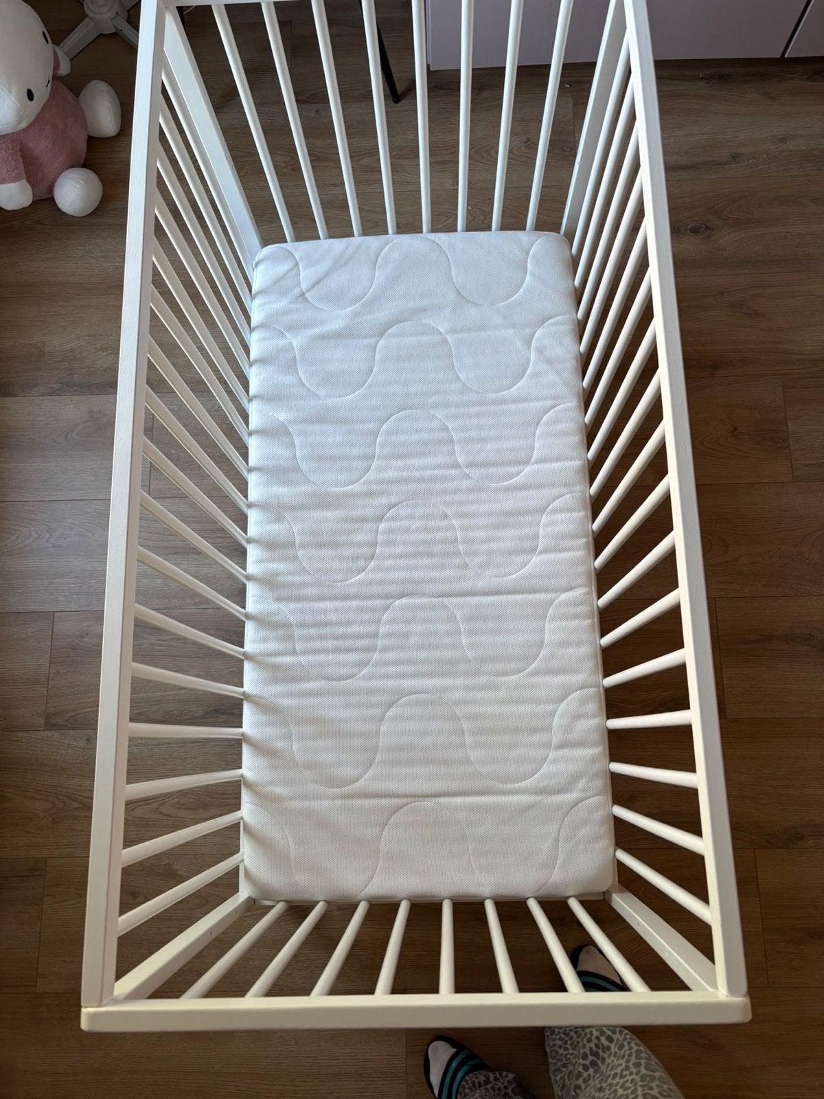 Wit Ledikant met Matras - Zo goed als nieuw, Ophalen, 70 tot 85 cm, 140 tot 160 cm, Zo goed als nieuw