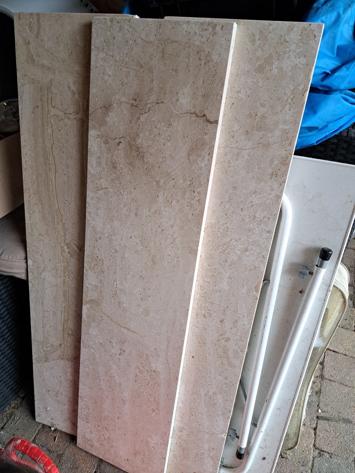 Natuurstenen tegels - Marmer vensterbank, 60 cm of meer, Gebruikt, Ophalen of Verzenden, Minder dan 5 m²