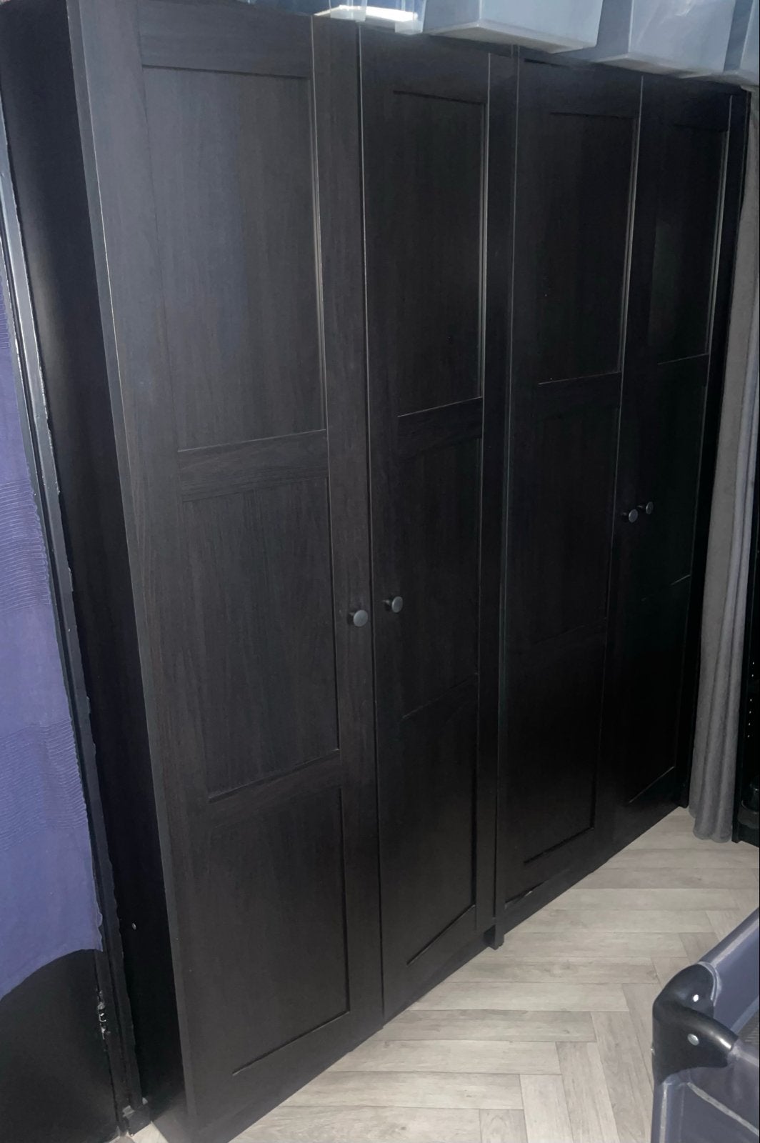 2x IKEA PAX Kledingkast - Donkerbruin, 200 cm hoog, Ophalen, Gebruikt, 200 cm of meer, 150 tot 200 cm