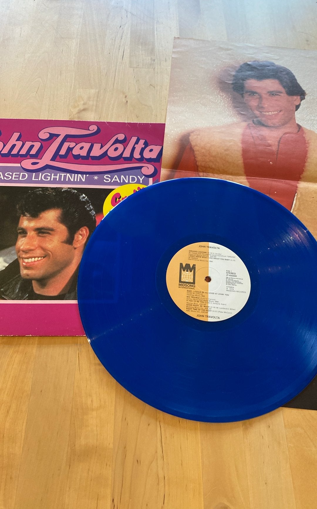 Vinyl lp John Travolta - Greased lightnin’, Cd's en Dvd's, Vinyl | Pop, Inclusief poster, Ophalen of Verzenden, Gebruikt, 12 inch
