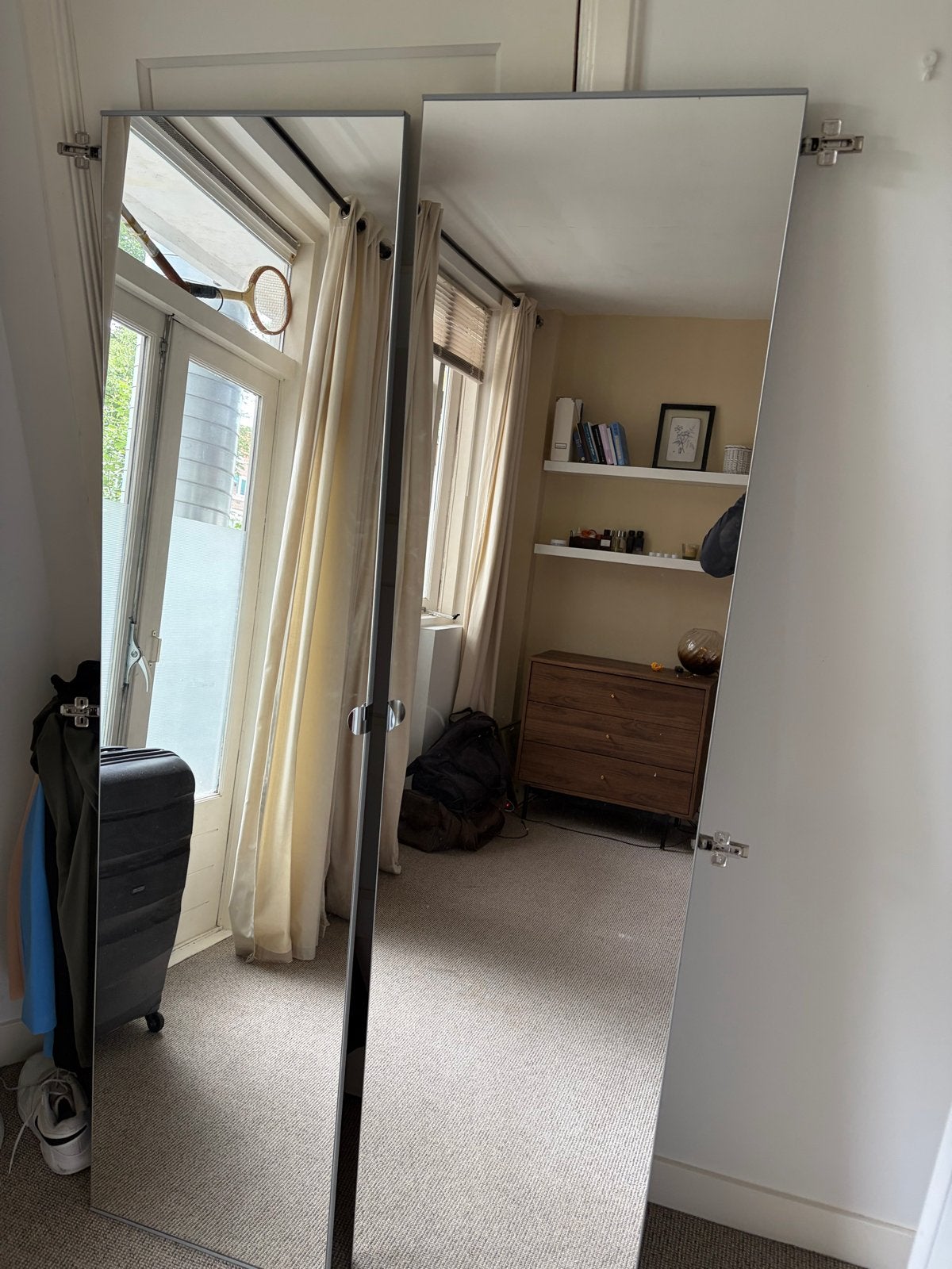 IKEA PAX Uikedal spiegeldeuren (2 stuks), Huis en Inrichting, Gebruikt, 200 cm of meer, Ophalen of Verzenden, Rechthoekig