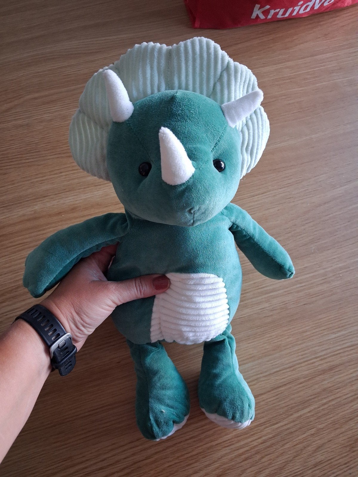 Leuke groene triceratops knuffel, Ophalen, Groen, Dinosaurus, Zo goed als nieuw
