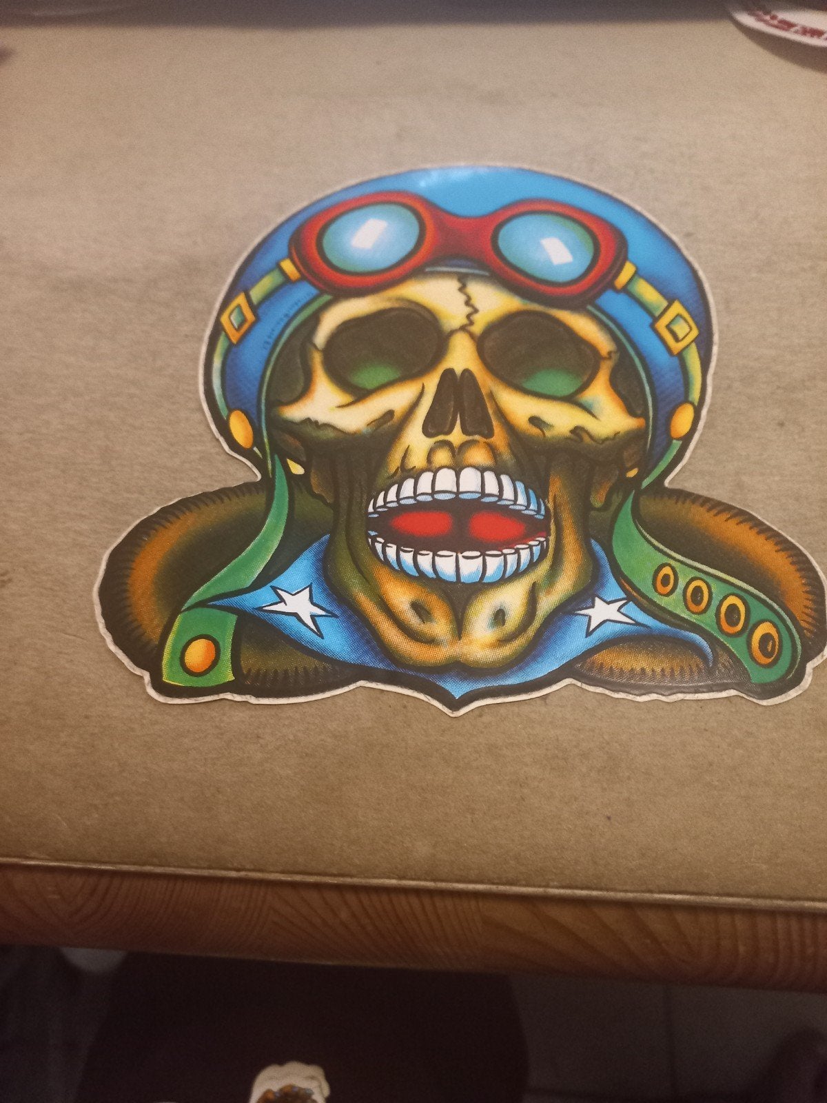 Stoere schedel sticker met pilotenbril, Ophalen of Verzenden