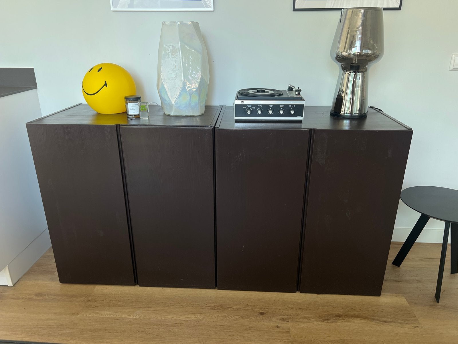 2x IKEA Ivar kasten, donkerbruin met kobaltblauw interieur, Ophalen, Gebruikt, 50 tot 100 cm, Grenenhout