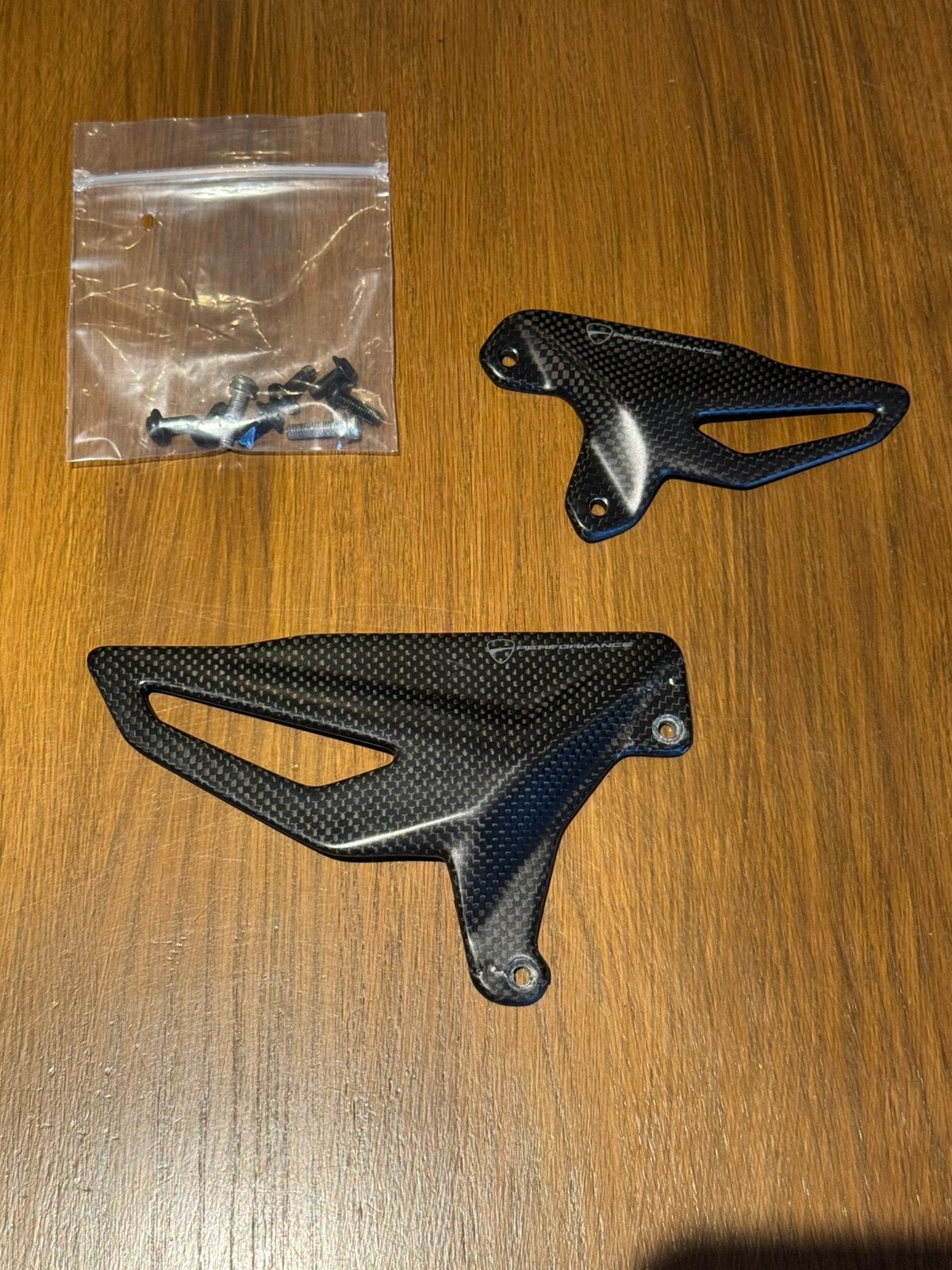 Ducati Performance carbon hielbeschermers, Ophalen, Gebruikt