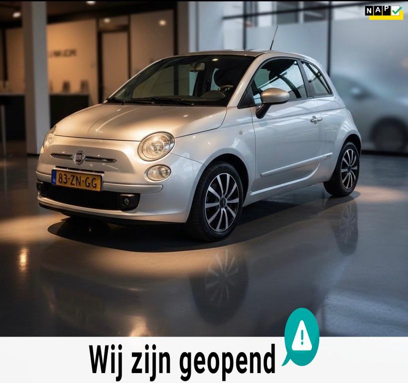 Fiat 500 1.2 Sport-nieuwe koppeling vers-airco-elek ramen, Auto's, Fiat, Bedrijf, Te koop, ABS, Airbags, Airconditioning, Centrale vergrendeling