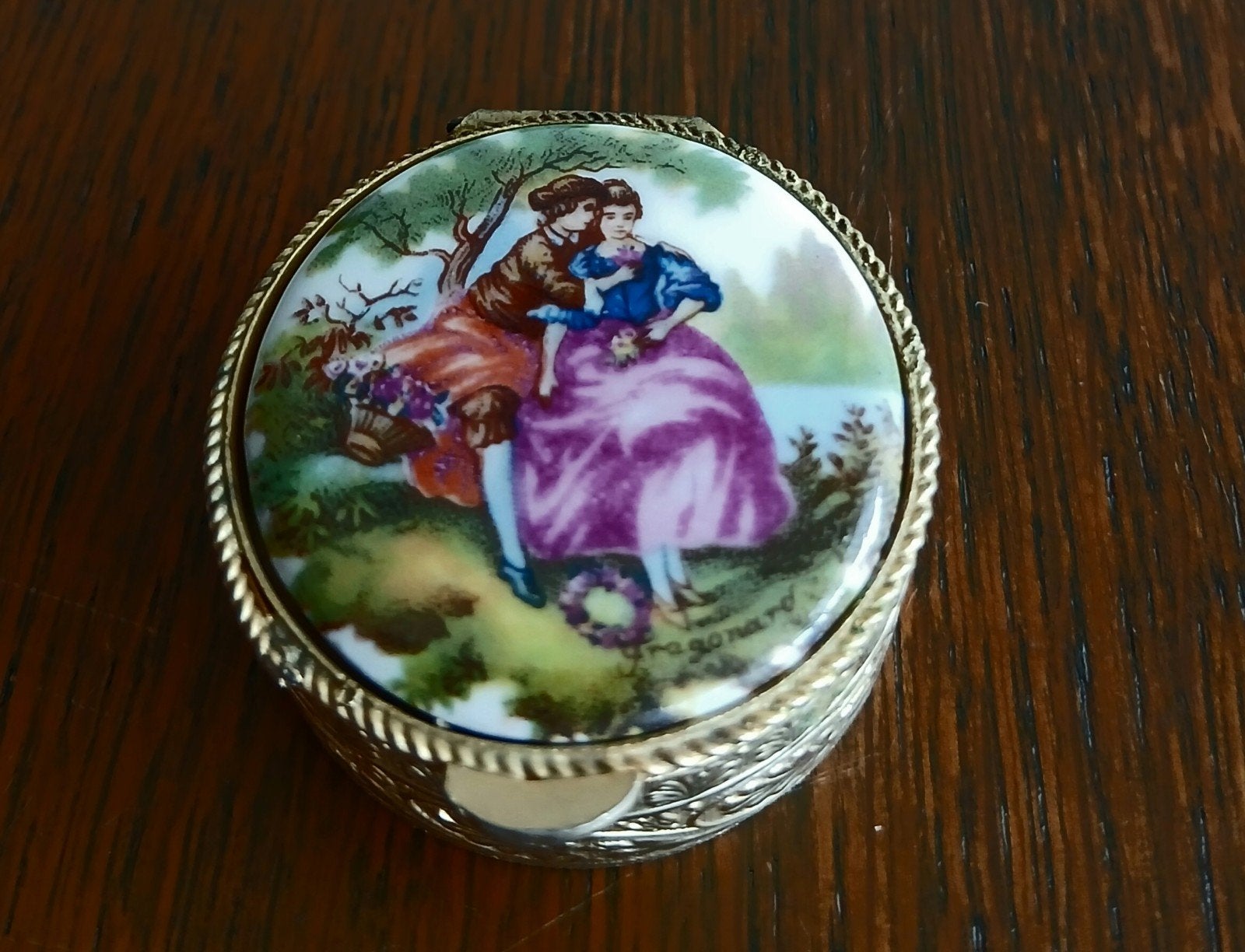 Fragonard Pillendoosje Italy Gemerkt Vintage, Antiek en Kunst, Ophalen of Verzenden