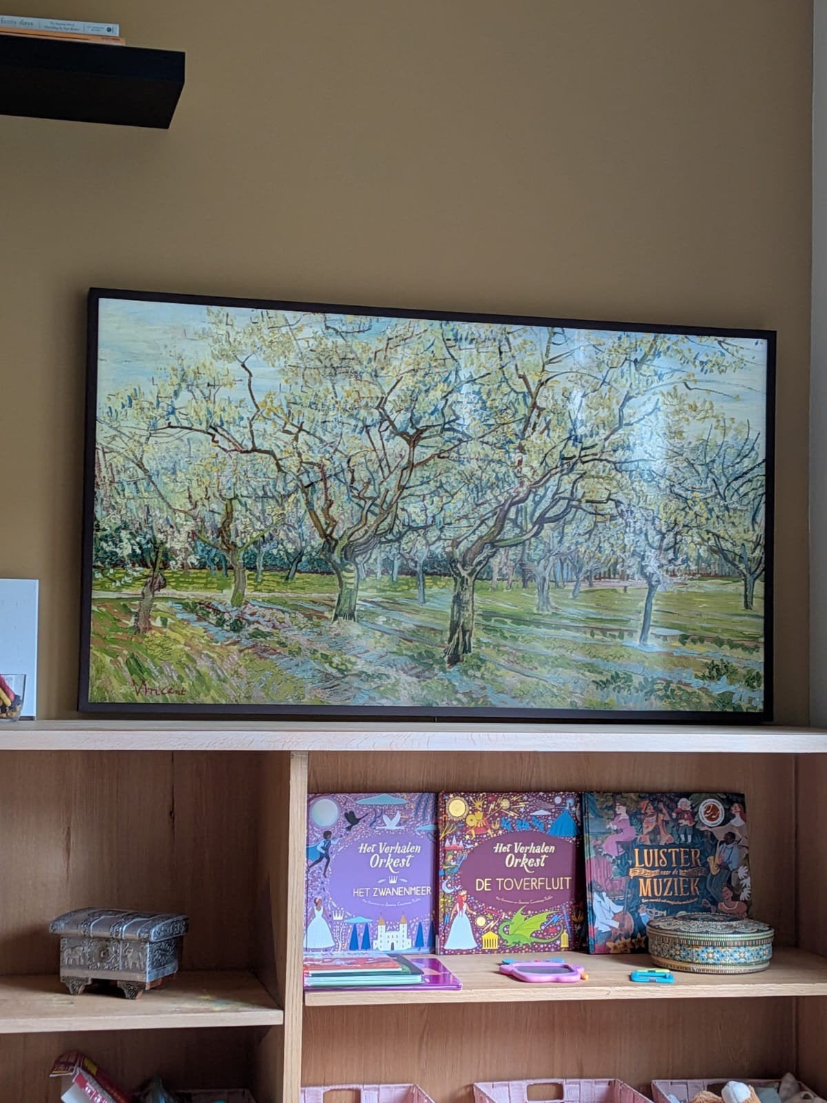 Samsung The Frame 55 inch QLED TV met eiken lijst, Audio, Tv en Foto, Televisies, Ophalen, QLED, Zo goed als nieuw, Samsung
