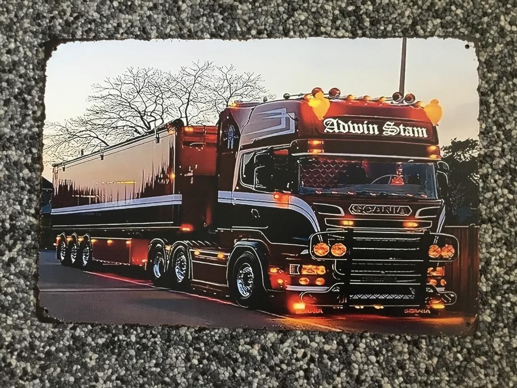 Metalen bord SCANIA NIEUW, Metaal, 30 cm, Meerkleurig, Nieuw