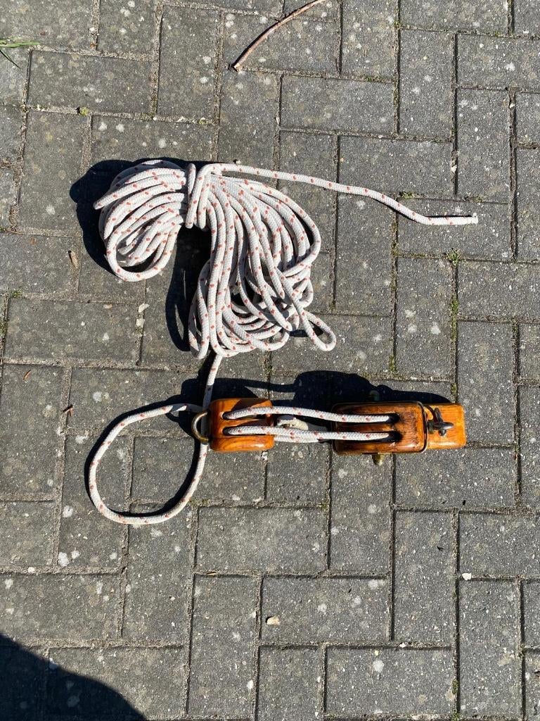 grootschoot platbodem hak blok grootschoot hout, Watersport en Boten, Zeilen en Zeiltoebehoren, Ophalen of Verzenden, Gebruikt