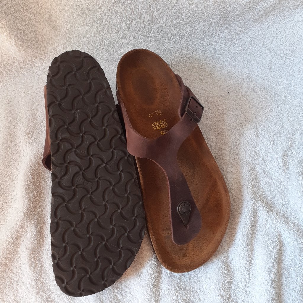 birkenstock 39 bruin vetleer, Slippers, Bruin, Ophalen of Verzenden, Zo goed als nieuw