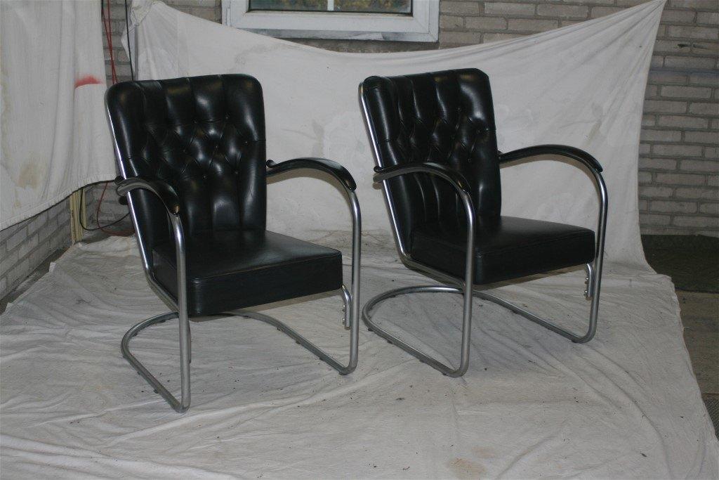 2 Gispen Model 412 GE Zwart Leren Dutch Originals Fauteuils, Ophalen, Minder dan 75 cm, Sales@dutchoriginals.com, Dutch Originals