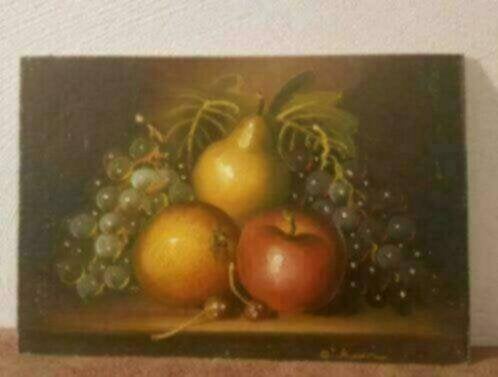 Olieverf appel peer en druiven Erikson , Antiek en Kunst, Kunst | Schilderijen | Klassiek, Ophalen