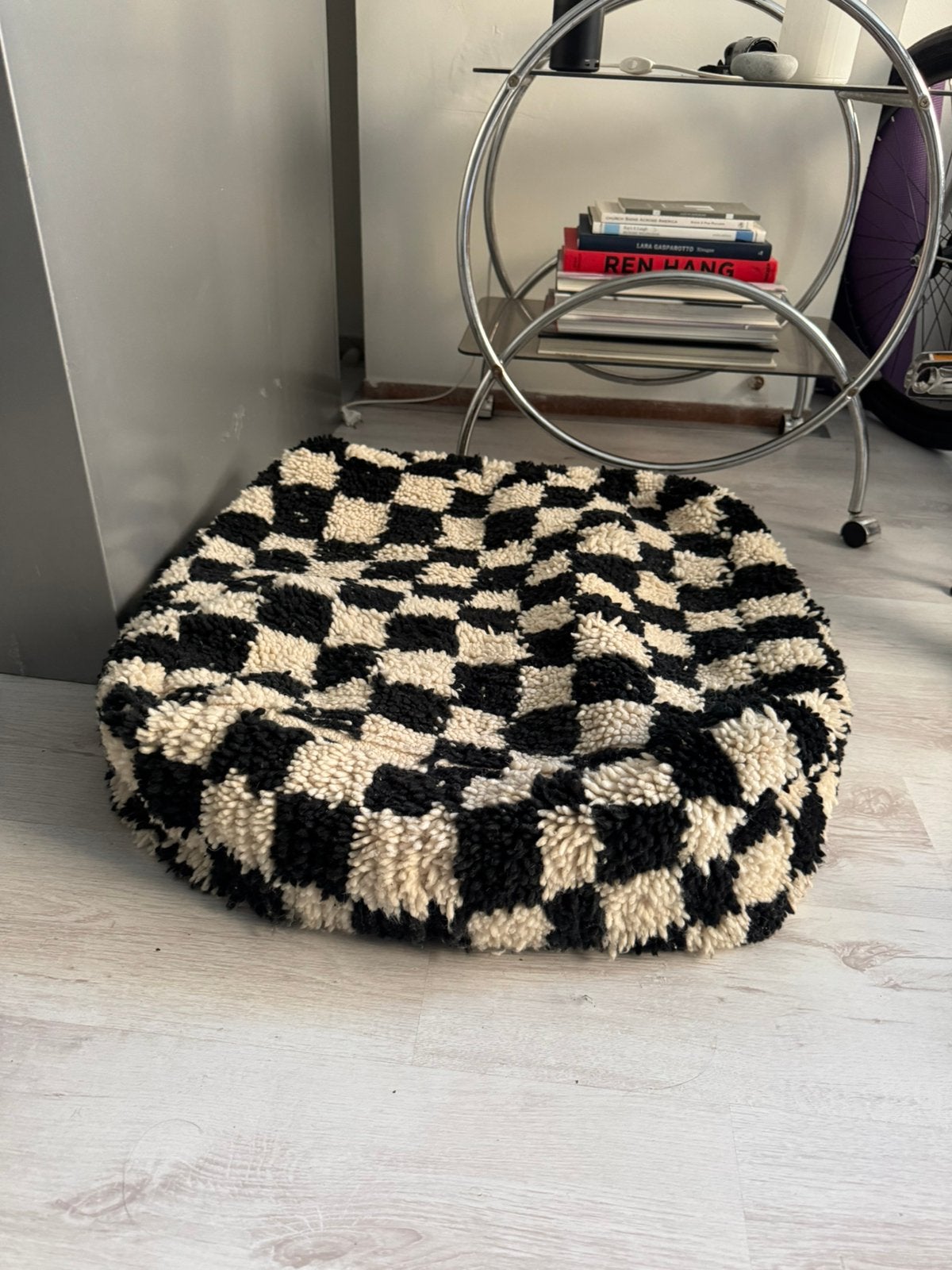 Poef berber marokkaanse poef, Ophalen of Verzenden, Zo goed als nieuw, Vierkant, 50 tot 75 cm