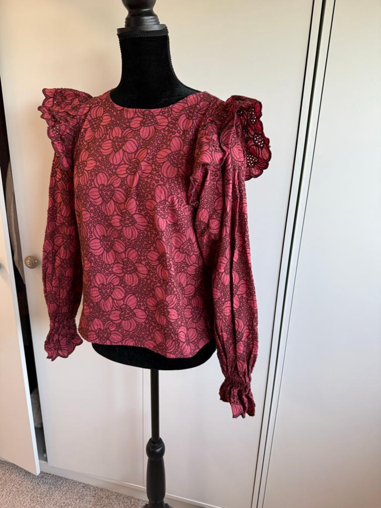 Fabienne Chapot blouse maat S met bloemenprint, Ophalen of Verzenden, Zo goed als nieuw, Maat 36 (S), Roze