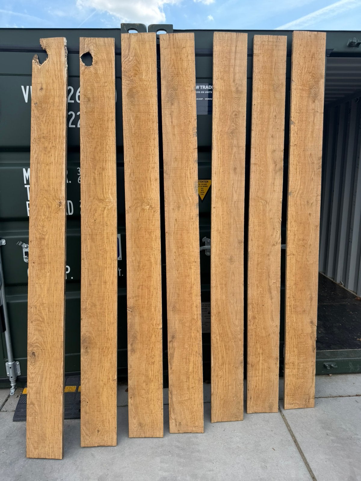 7 oud eiken planken 250x22x2,5 cm voor 200 euro !!, Ophalen, Zo goed als nieuw, 250 cm of meer, Planken