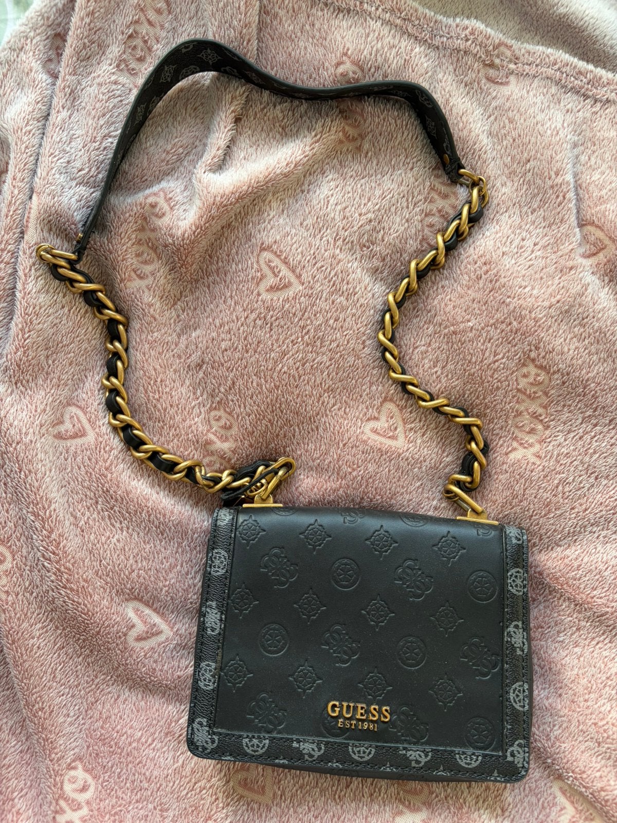 Guess tas - zo goed als nieuw - orgineel, Verzenden, Zo goed als nieuw, Zwart, Schoudertasje