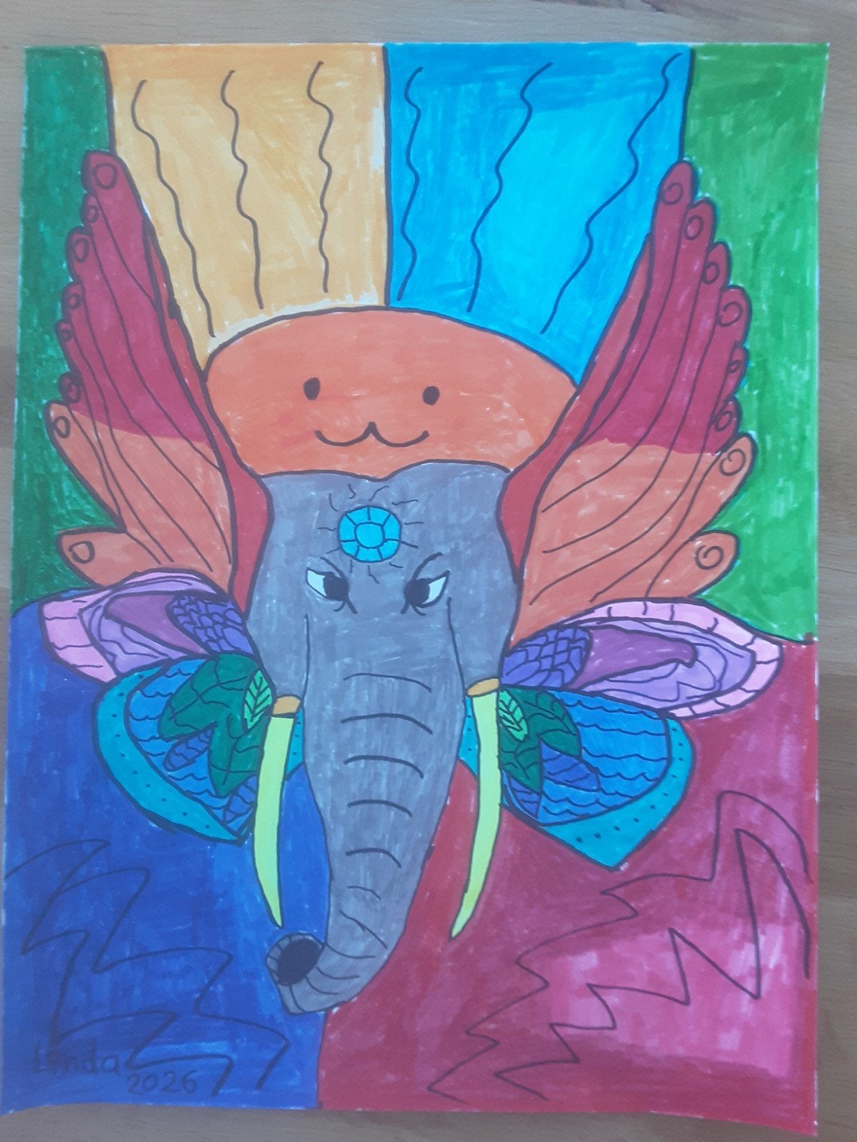 Tekening olifant 26, Ophalen of Verzenden