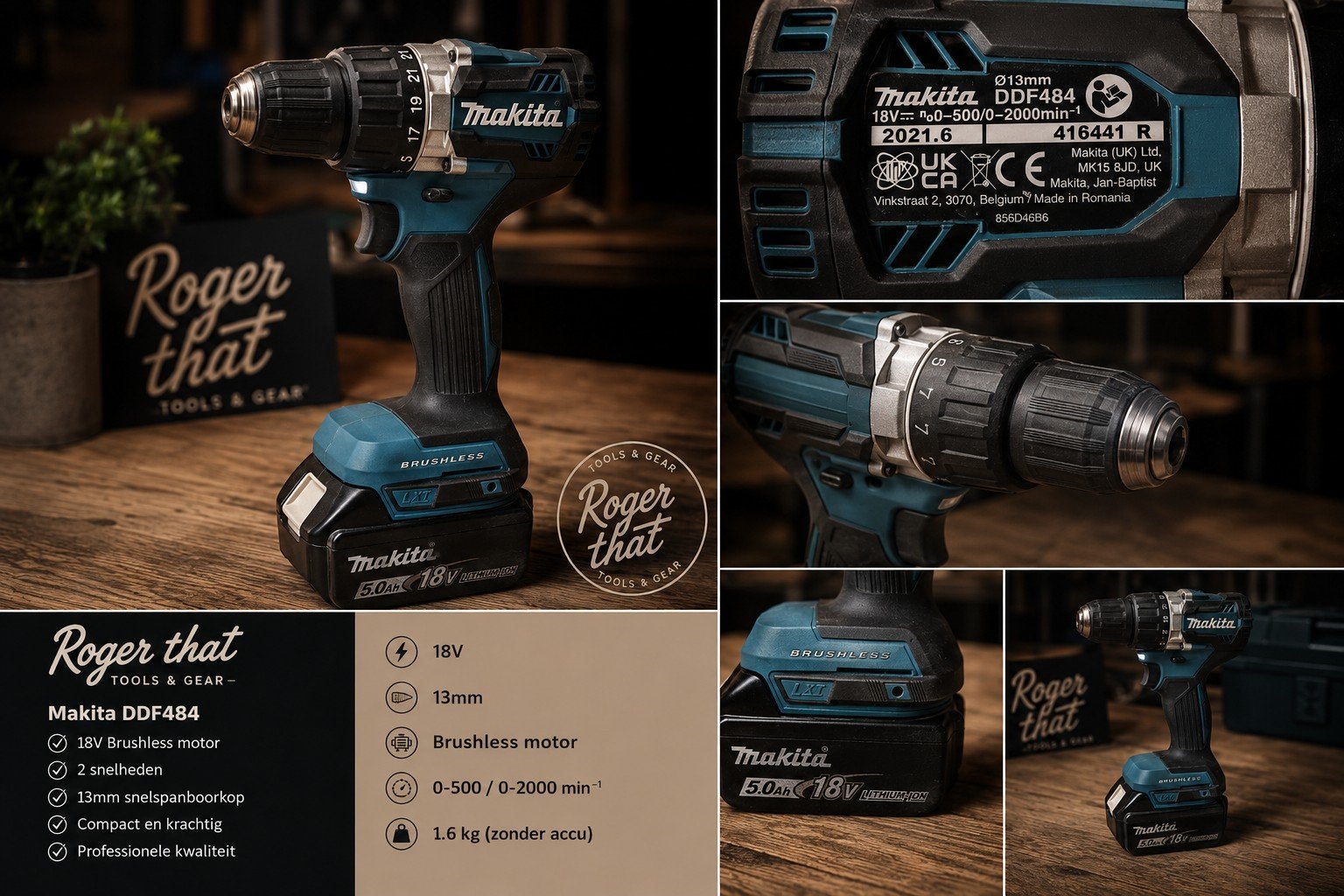 Makita DDF484 Boor-/Schroefmachine met 5.0Ah accu, Ophalen of Verzenden, Gebruikt, Minder dan 400 watt, Boor- en Schroefmachine