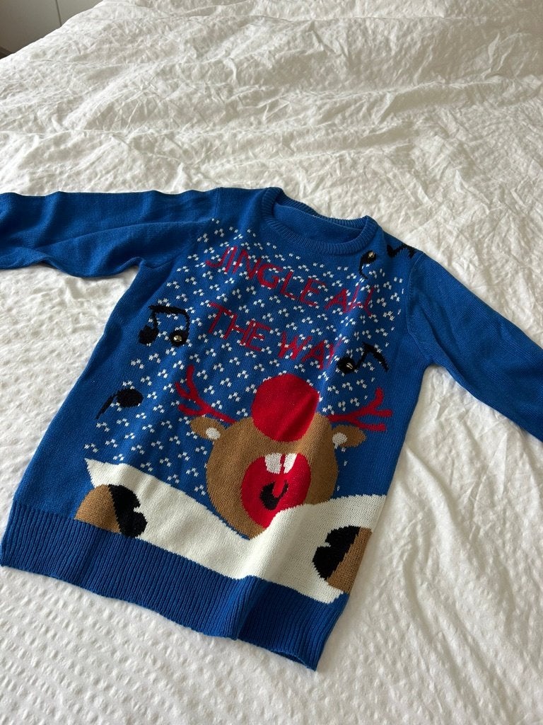 Foute kersttrui, Ophalen of Verzenden, Zo goed als nieuw, Maat 36 (S), Blauw