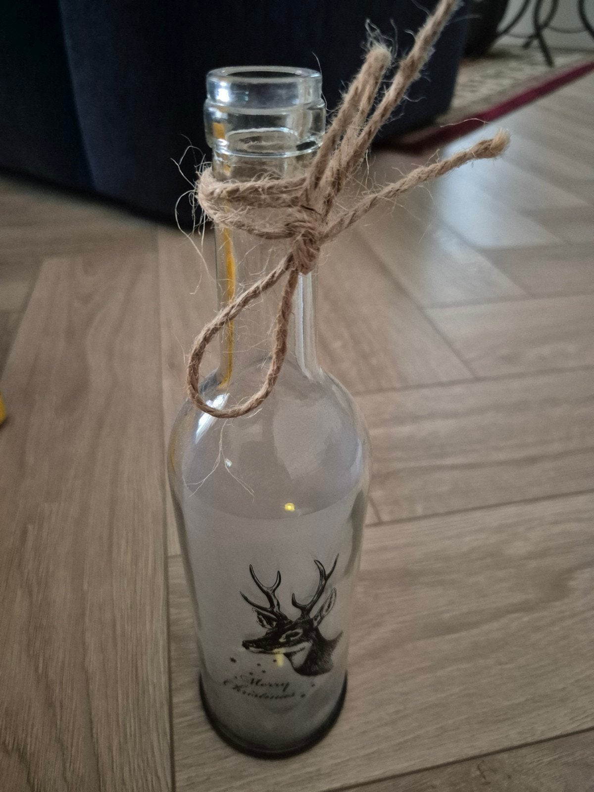 Kerstfles met hert en lichtjes, Gebruikt, Meerkleurig, Ophalen of Verzenden, Landelijk