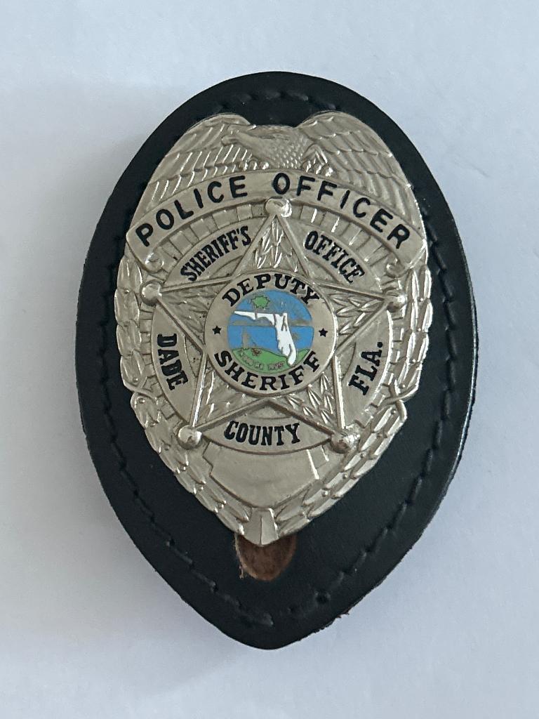 USAsheriffbadge Florida Dade Deputy Sheriff met houder, Verzenden, Landmacht, Amerika, Embleem of Badge