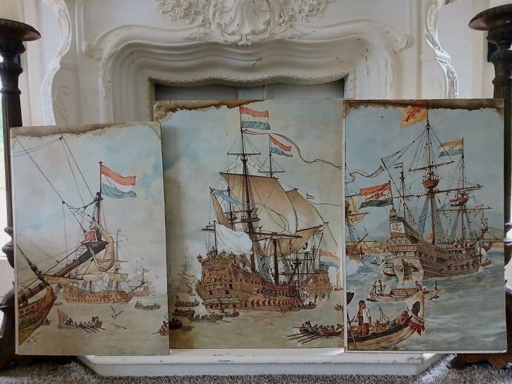 Set van 3 antieke schoolplaten: J.H Isings, Antiek en Kunst, Verzenden, Geschiedenis