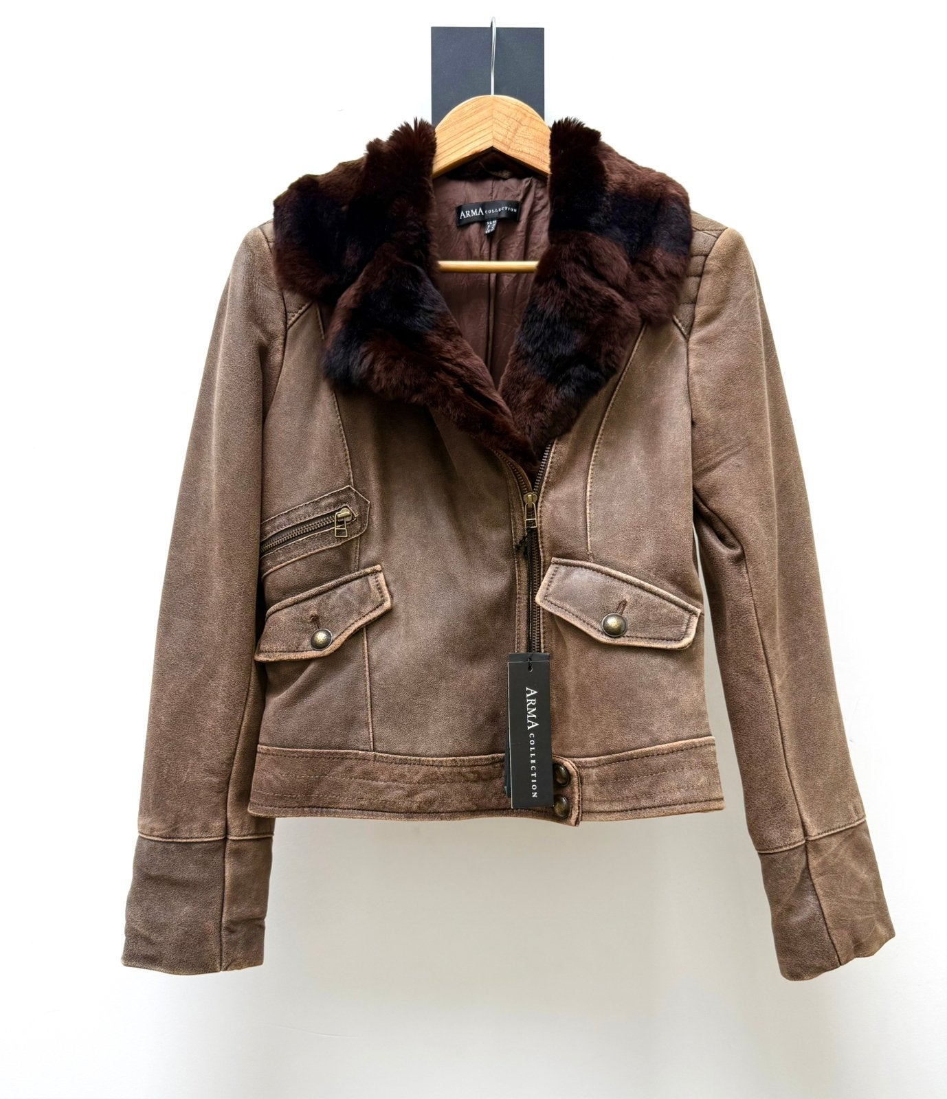 Nieuw! Arma bruine leren jas maat 38 - M, Kleding | Dames, Ophalen of Verzenden, Nieuw, Bruin