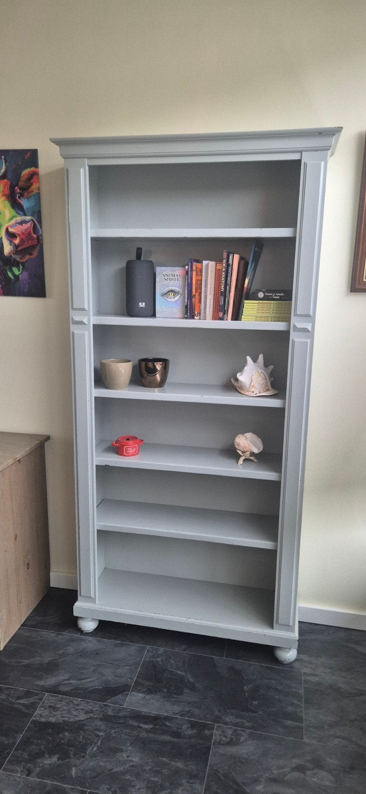 Boekenkast 30x100x199 cm - Grijs, Ophalen, Met plank(en), Gebruikt, Klassiek