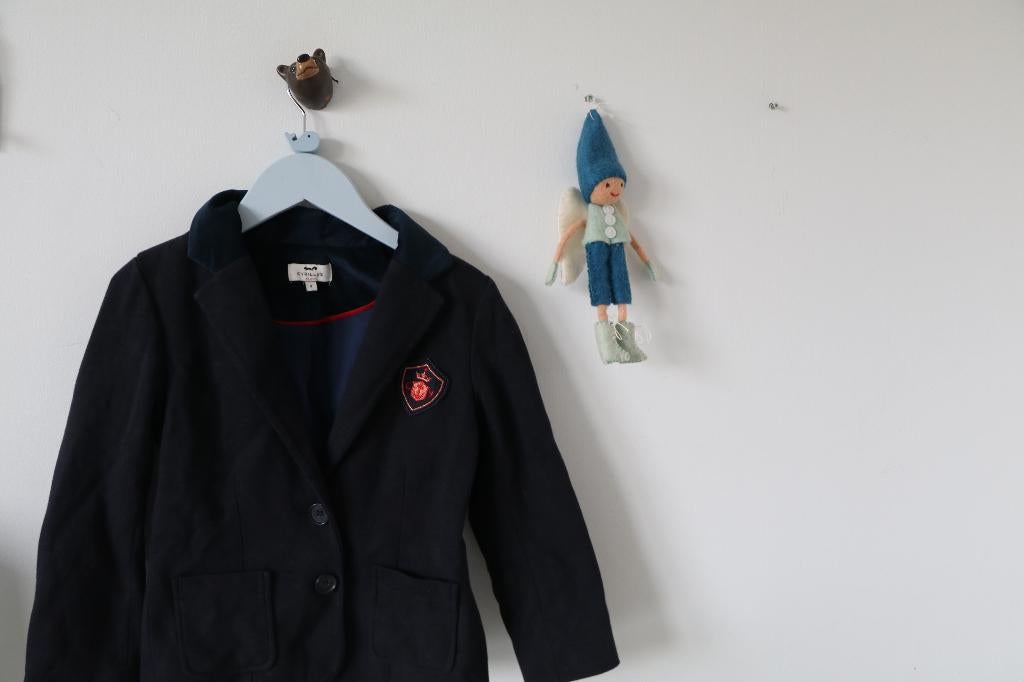 Blauwe blazer Cyrillus mt 116 zgn, Ophalen, Zo goed als nieuw, Jongen, Jas