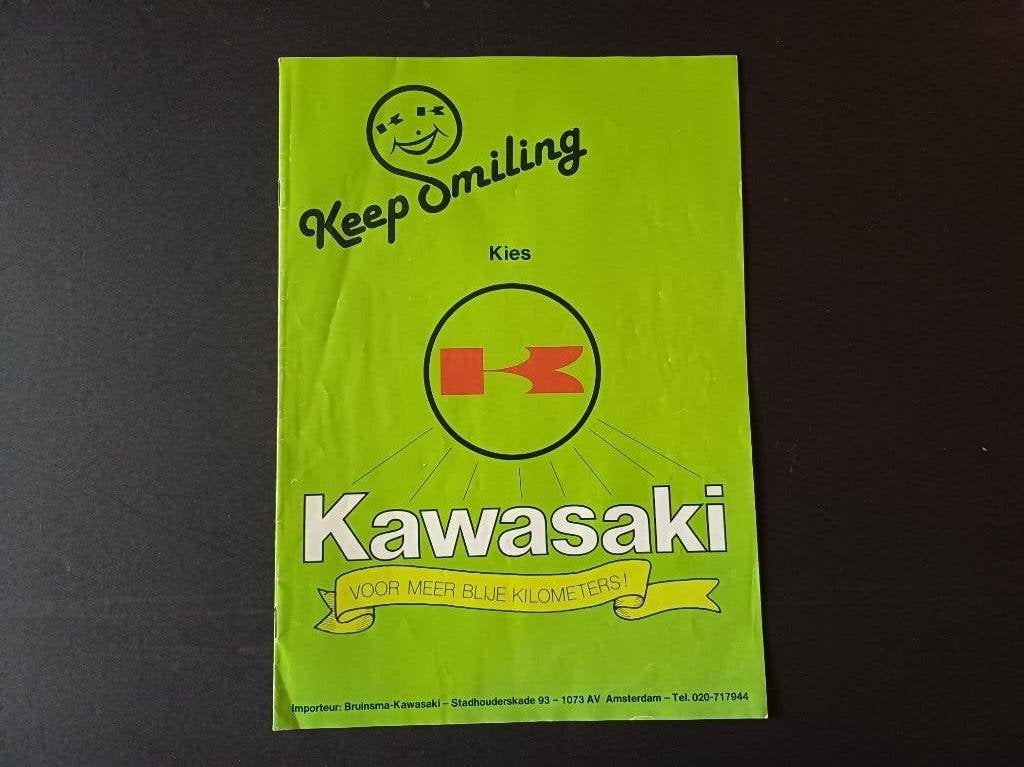 KAWASAKI range brochure / folder cross en race modellen, Verzenden, Kawasaki