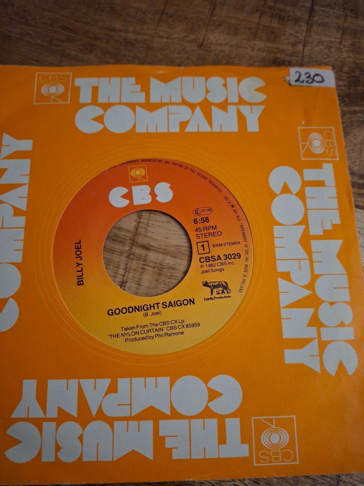 Billy joel  / goodnight saigon, Ophalen of Verzenden, Gebruikt, Pop