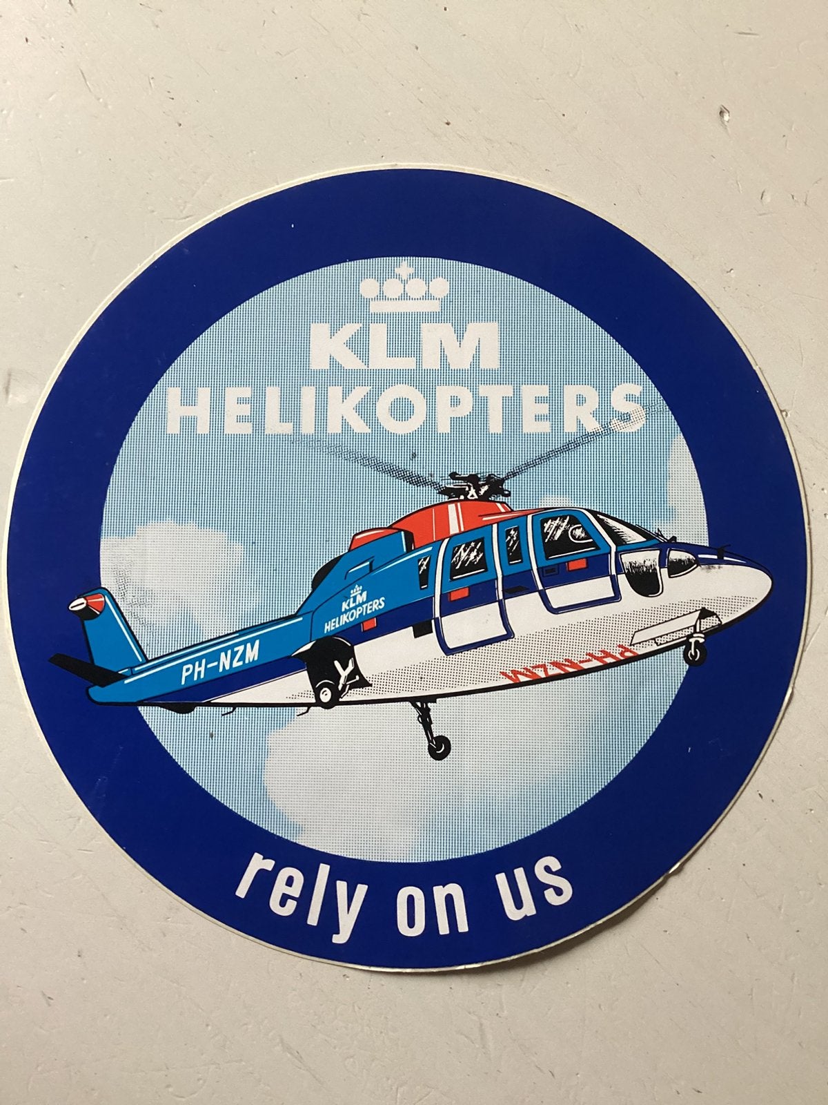 Sticker KLM Helikopters, Verzenden, Zo goed als nieuw, Overige typen