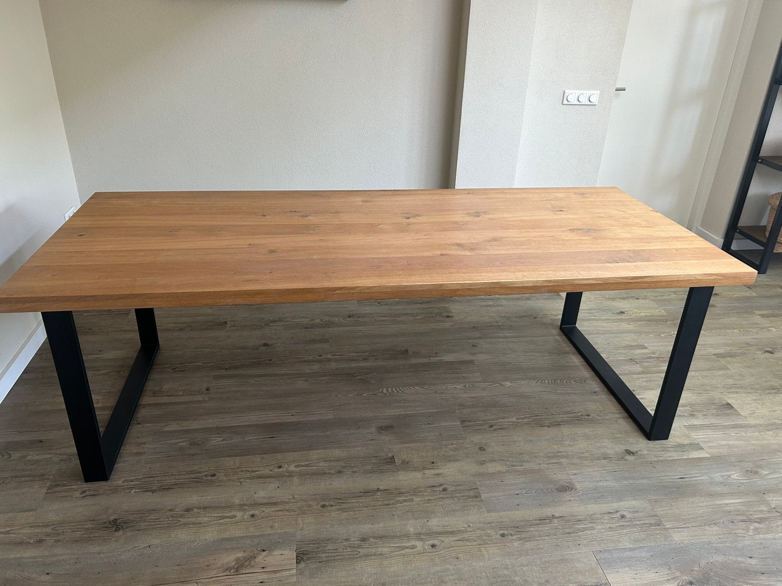 Eikenhouten eettafel 240x100, Ophalen, Gebruikt, Eikenhout, 200 cm of meer