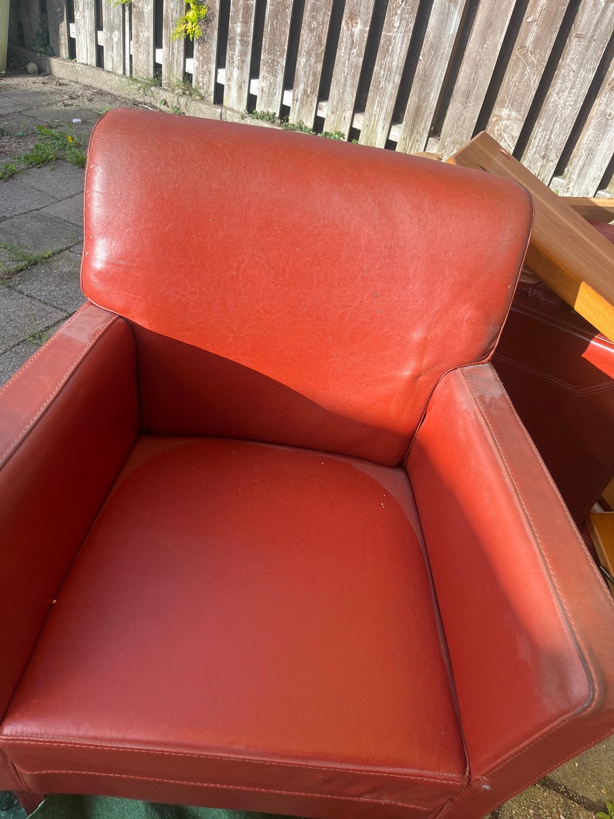 Set van 4 rode stoelen, Ophalen, Gebruikt, Leer, Vier