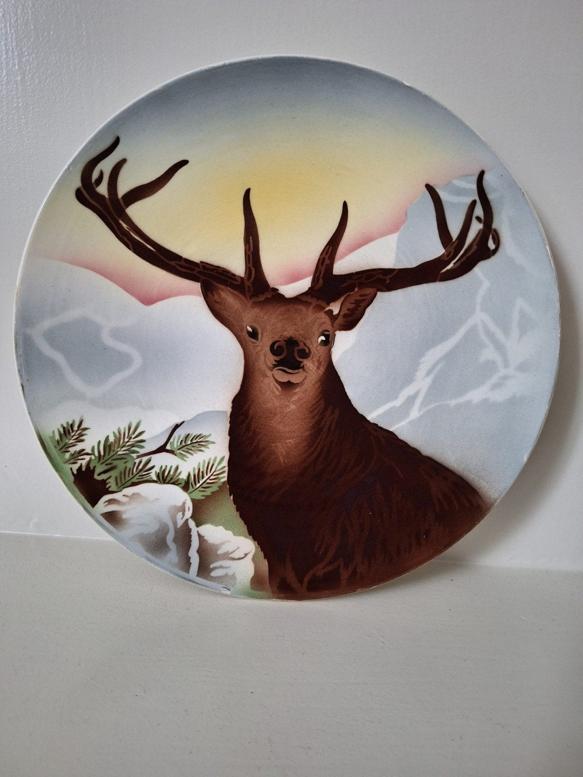 Vintage Villeroy & Boch wandbord met hert, Ophalen of Verzenden