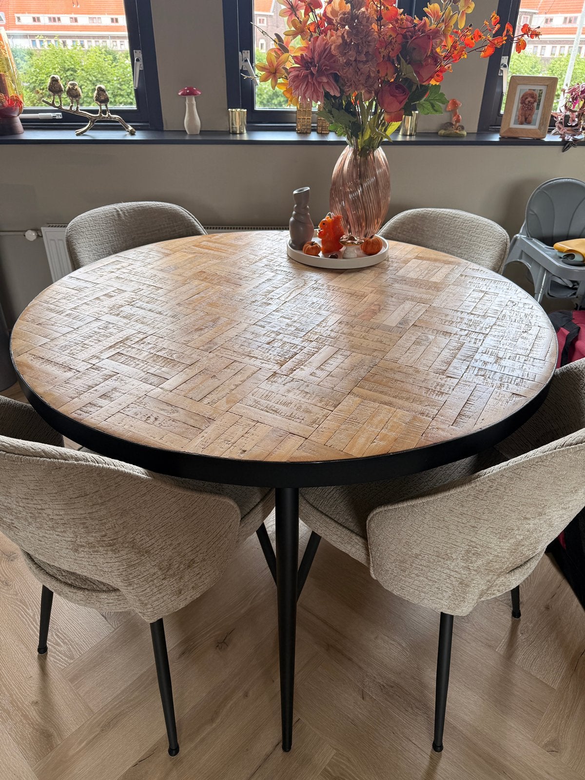 Eettafel rond 120 cm salontafel 70 cm, Huis en Inrichting, Tafels | Eettafels, 100 tot 150 cm, Rond, Ophalen of Verzenden, Zo goed als nieuw