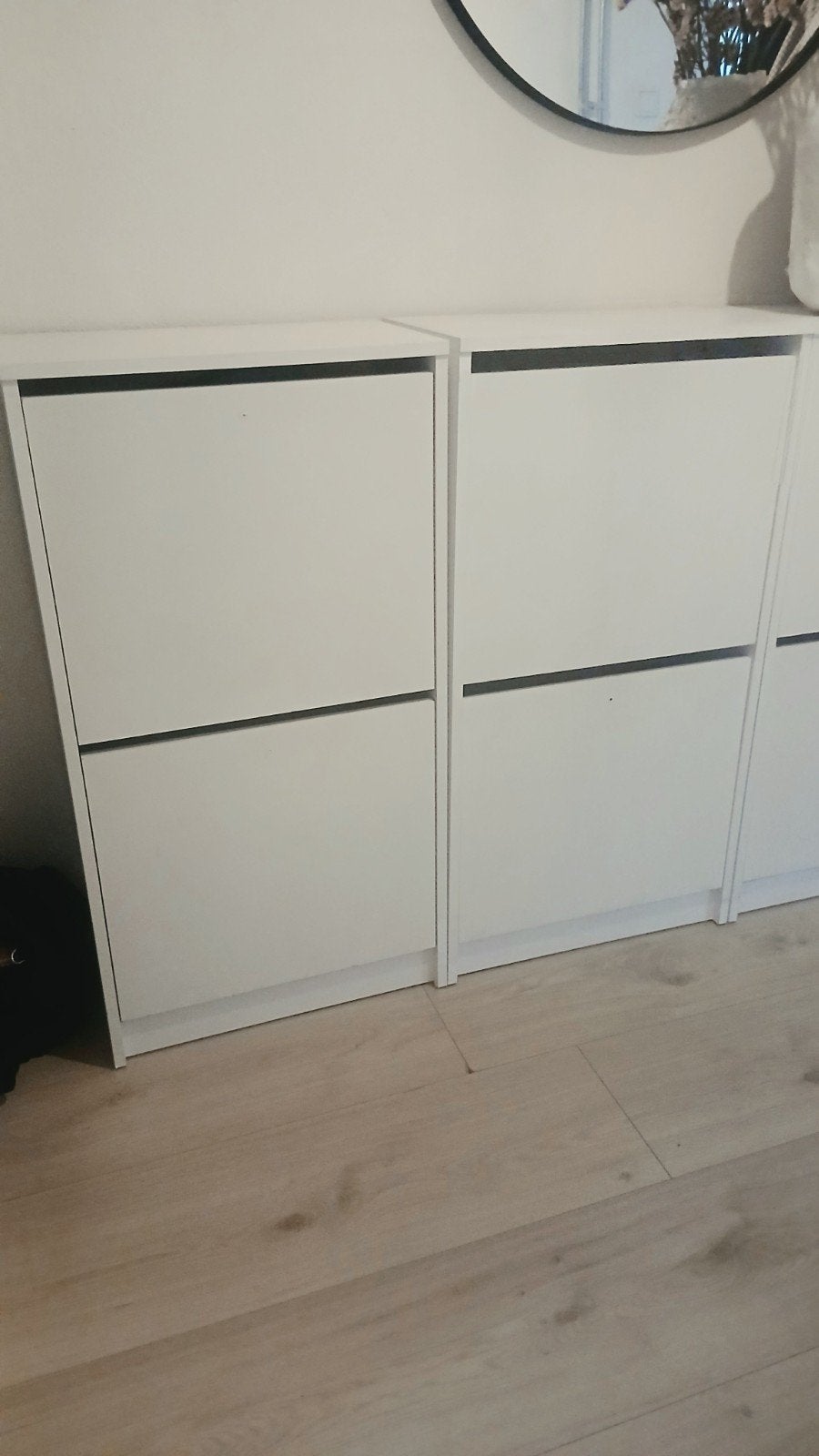 2x IKEA BISSA schoenenkast wit, Ophalen, Gebruikt