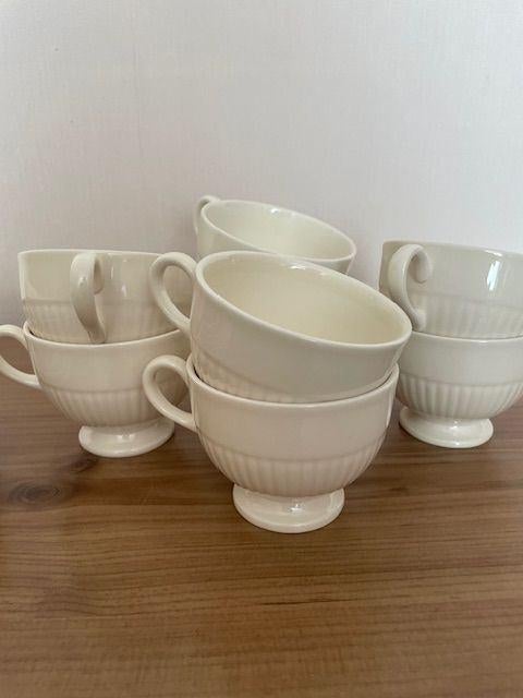 8x kop en schotel Wedgwood Edme, Ophalen, Zo goed als nieuw, Porselein, Kop en/of schotel