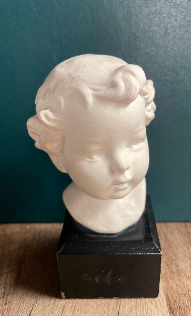 Buste -kinderhoofdje-bisquit-Goebel, Antiek en Kunst, Verzenden