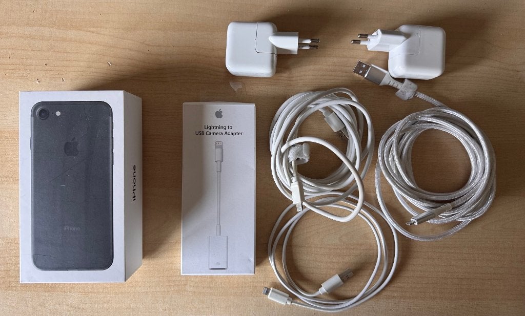 iPhone 7 Apple 128 GB Toebehoren Extra Lightning USB Zwart, Telecommunicatie, Mobiele telefoons | Apple iPhone, Verzenden, Zwart