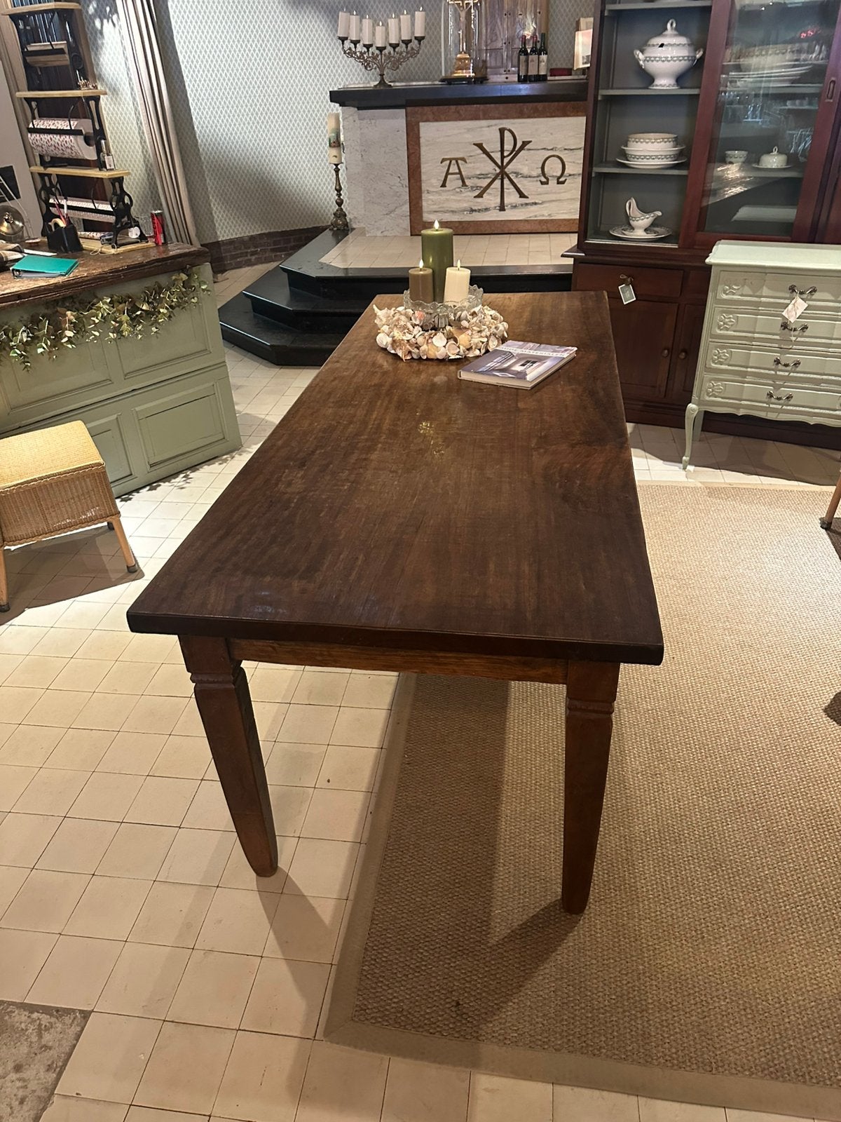 Massieve houten lange (220cm ) landelijke engelse stijl, Ophalen