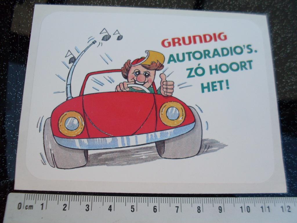 sticker grundig autoradio's zó hoort het!, Verzenden, Zo goed als nieuw, Merk