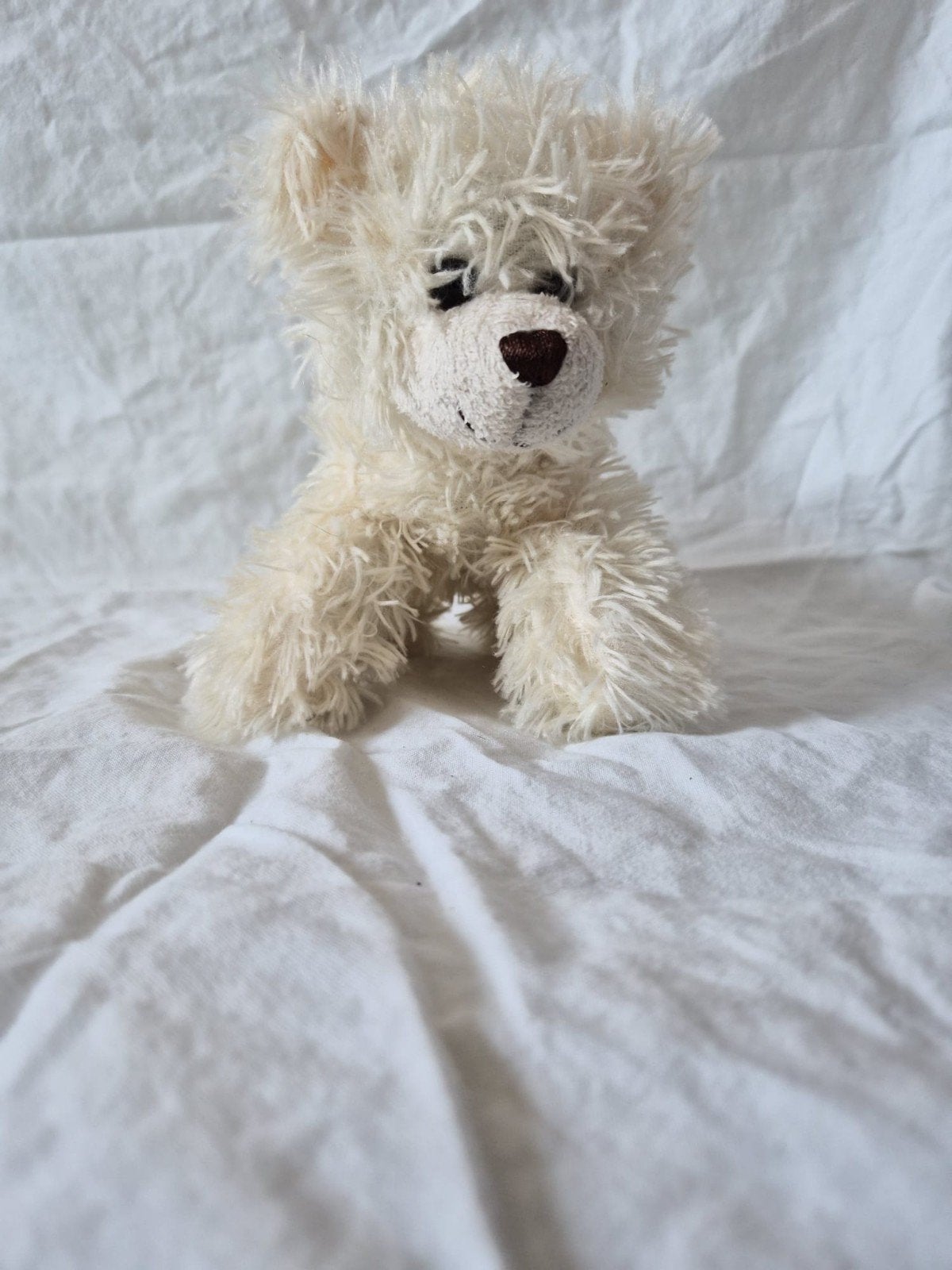 Schattige witte teddybeer - Zo goed als nieuw, Kinderen en Baby's, Ophalen, Beer, Zo goed als nieuw, Middelgroot (20 tot 80 cm)