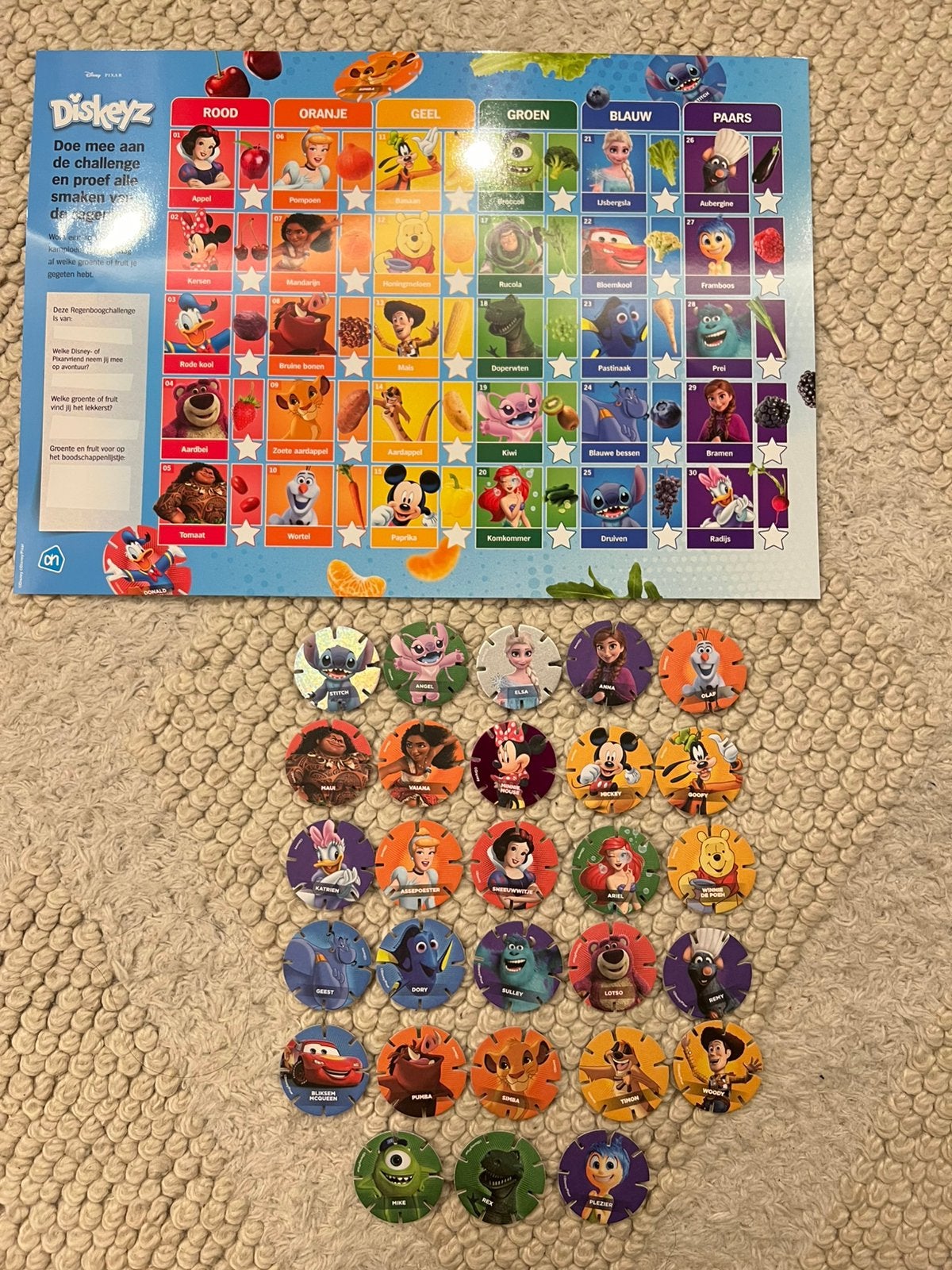 Disney Diskeys AH Set van 28 stuks en Seizoenskalender, Ophalen of Verzenden, Nieuw