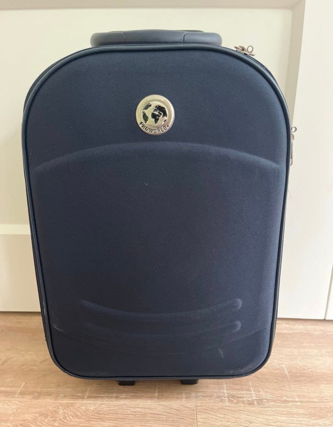 Proworld rolkoffertje handbagage 15x55x35 zo goed als nieuw, Ophalen, Wieltjes, Blauw, Minder dan 40 cm
