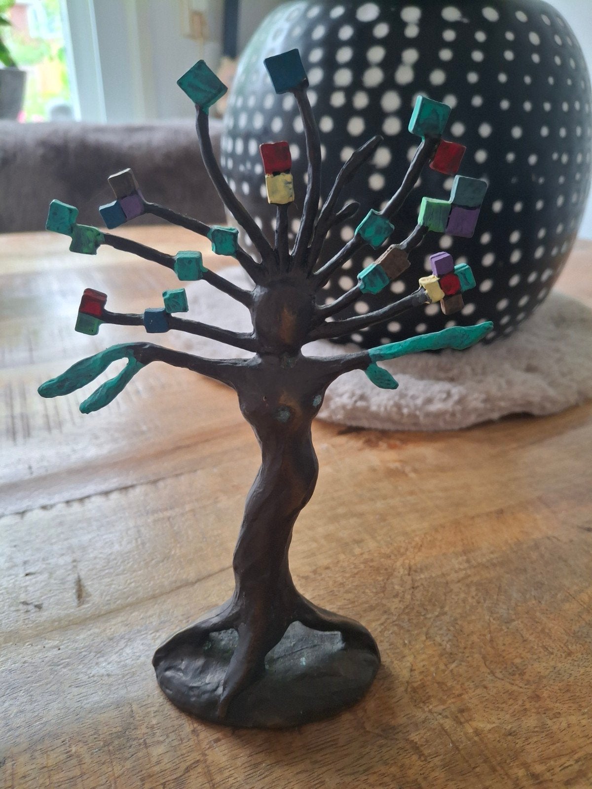 Bronzen sculptuur van Corry Ammerlaan - Abstracte boom, Gemerkt, Ophalen of Verzenden, Brons, 20 - 50 cm