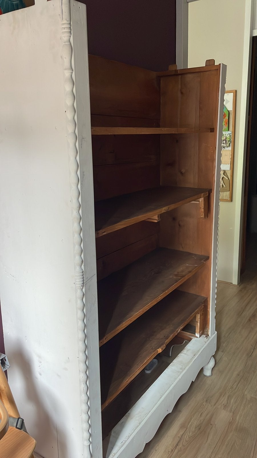 Mooie meidenkast wit hout, Ophalen, 100 tot 150 cm, 200 cm of meer, Zo goed als nieuw