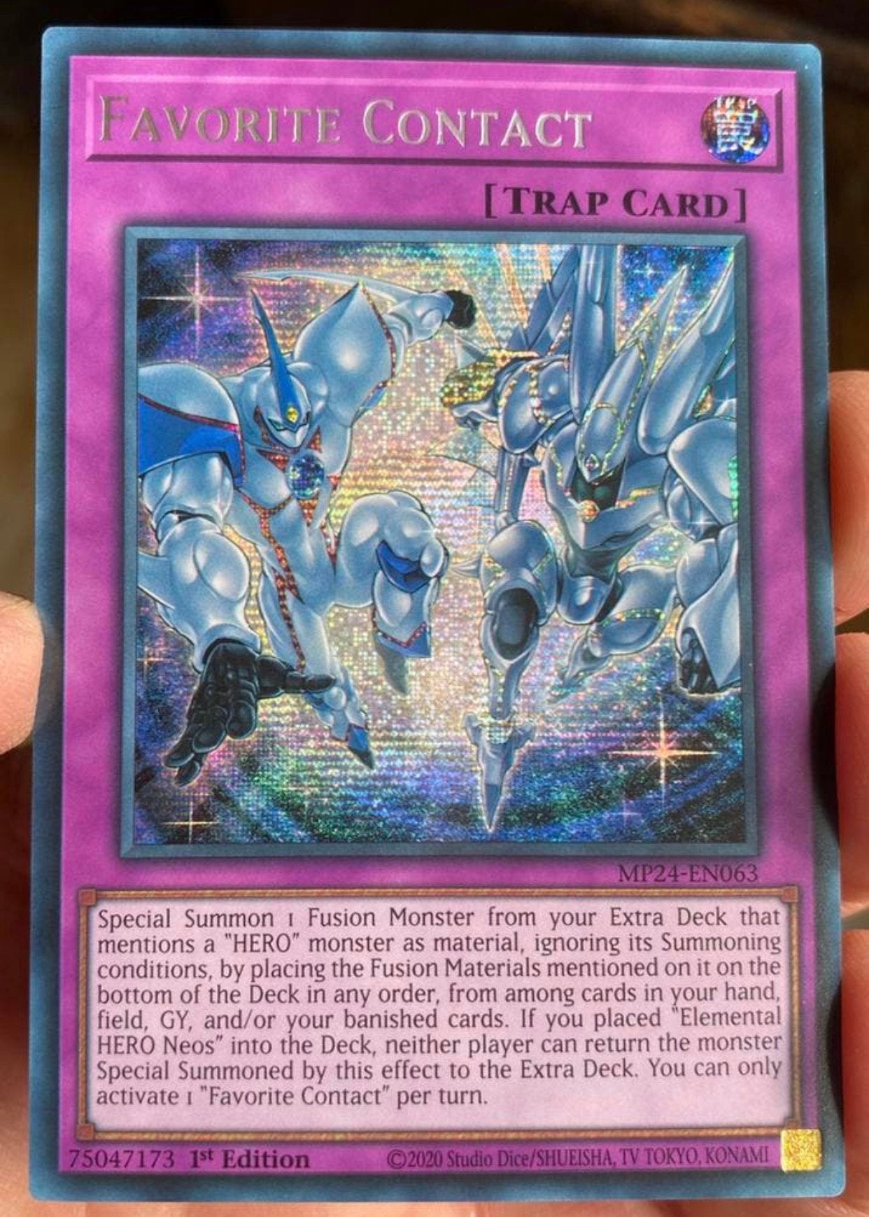 Yu-Gi-Oh! Favorite Contact MP24 1st Edition !, Hobby en Vrije tijd, Verzamelkaartspellen | Yu-gi-Oh!, Ophalen of Verzenden, Zo goed als nieuw