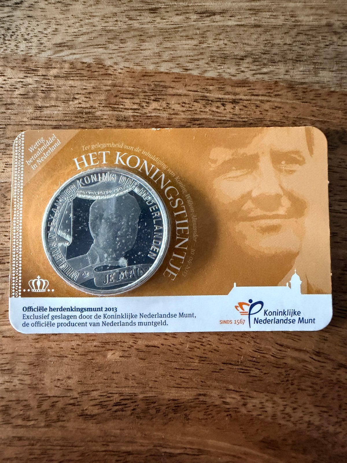 Het Koningstientje 2013 - Zwaar Verzilverde Munt, Koningin Beatrix, Zilver, Euro's, Ophalen of Verzenden